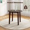 Rubber Wood Round Dining Table with Marble Top, Safe Corners and Easy Assembly